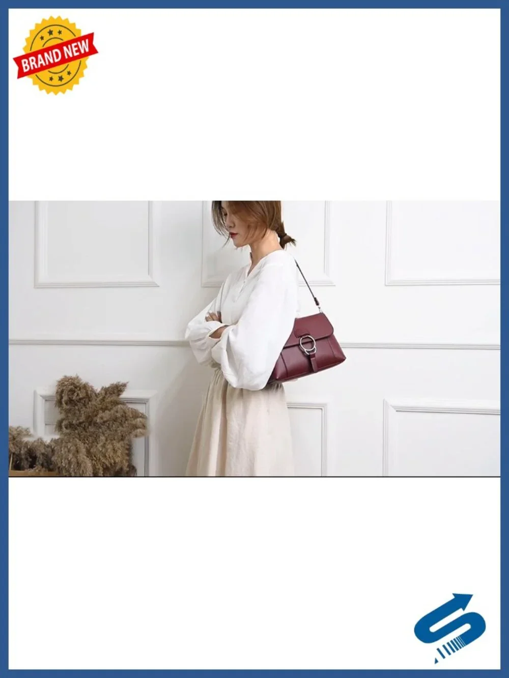 Vegan Leather Crossbody Tote with Multi-Pockets Hobo Satchel Bag